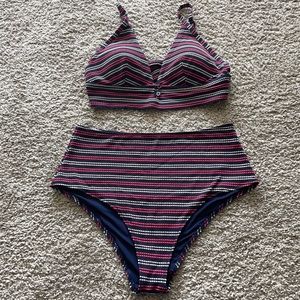 Aerie Pink/Navy/White Bikini